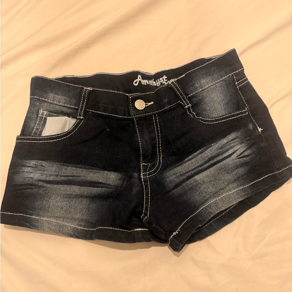 Amethyst Jeans Denim Black Wash Women's Shorts